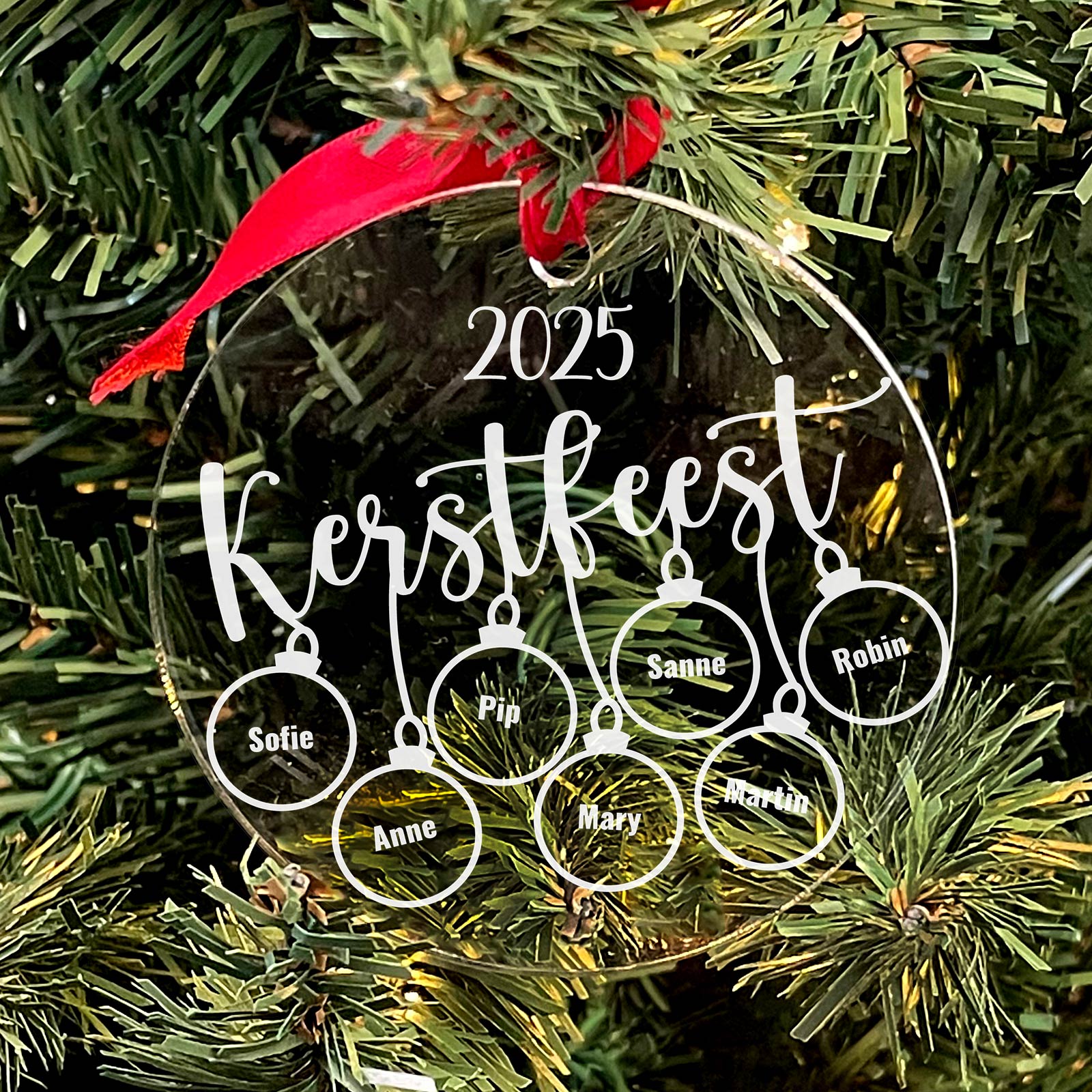 Kerstballen Bal!  Plexiglas Kerstbal