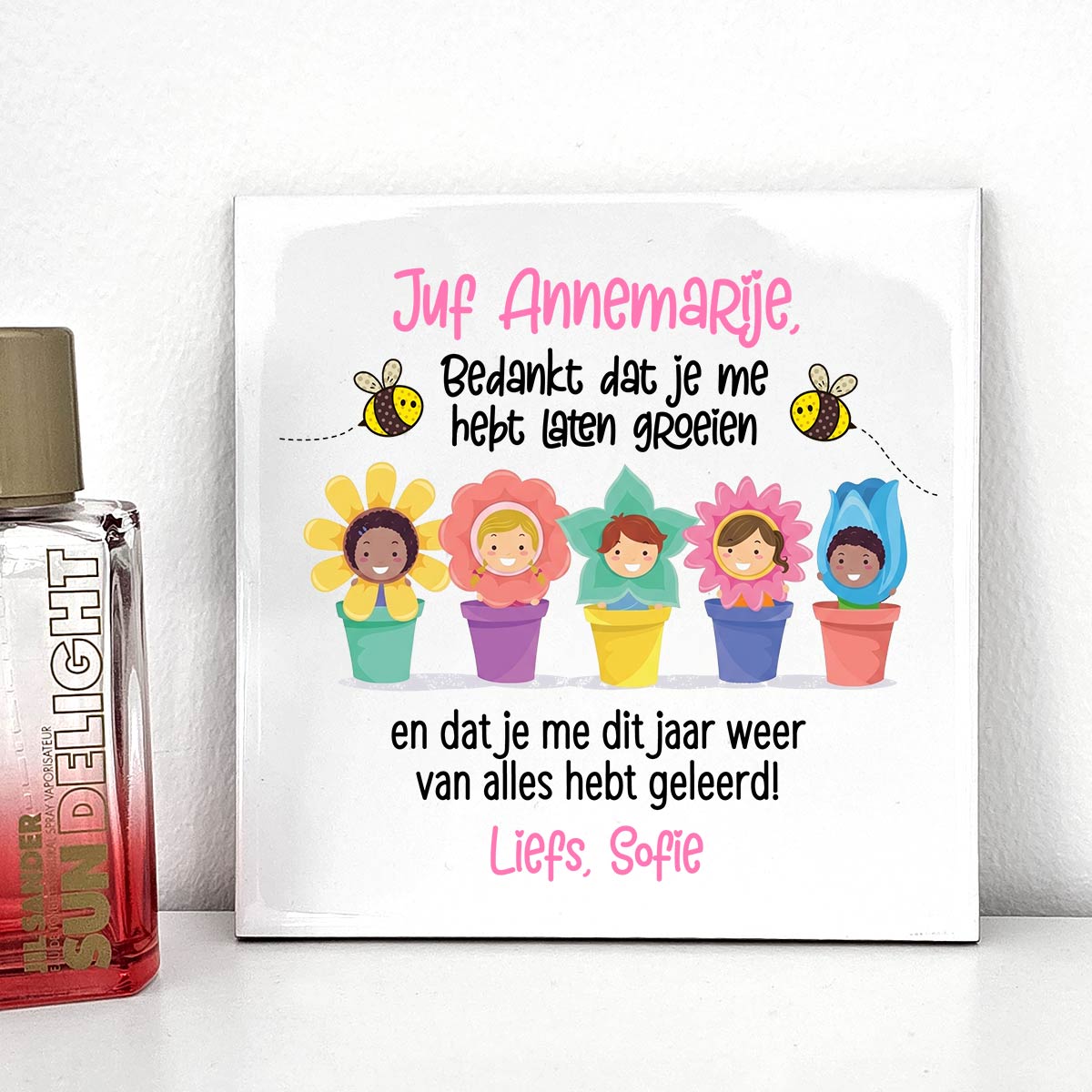 Bedankt dat je met liet groeien - Keramisch Tegeltje