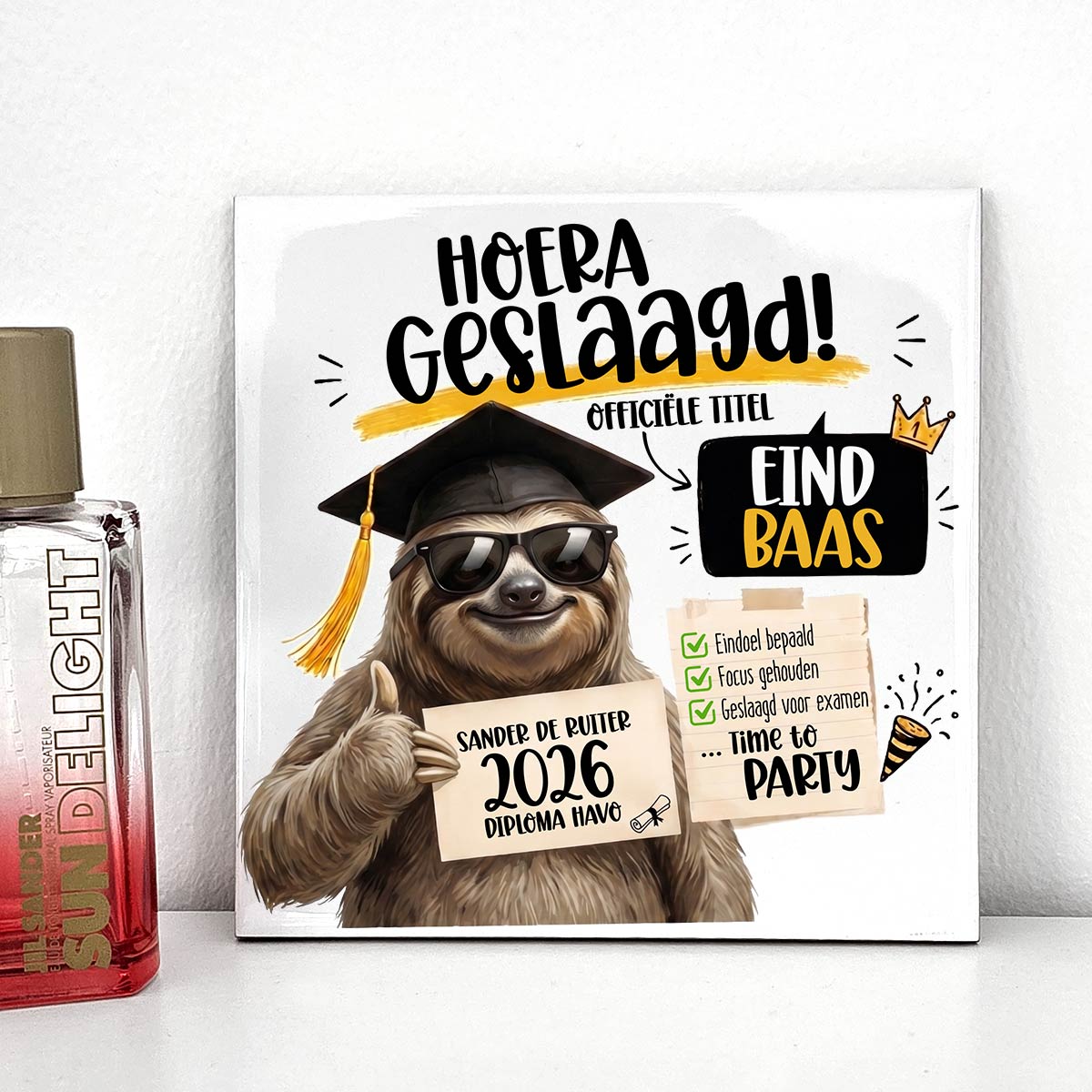 Hoera, Geslaagd! - Keramisch Tegeltje
