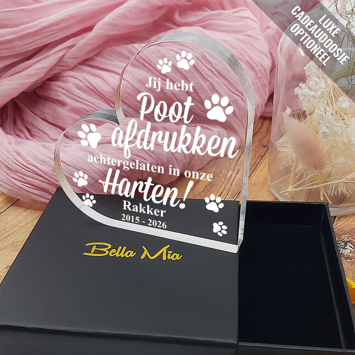 Pootafdrukken - Plexiglas Hart
