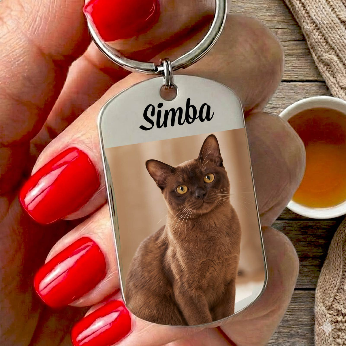 Sleutelhanger met foto van jouw kat