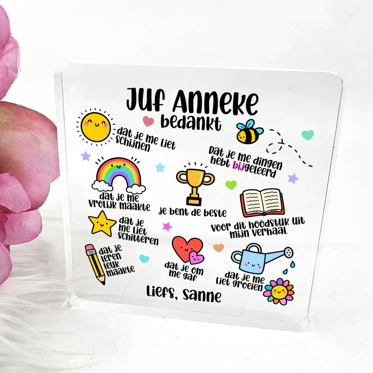 Bedankt juf - Plexiglas Plaque