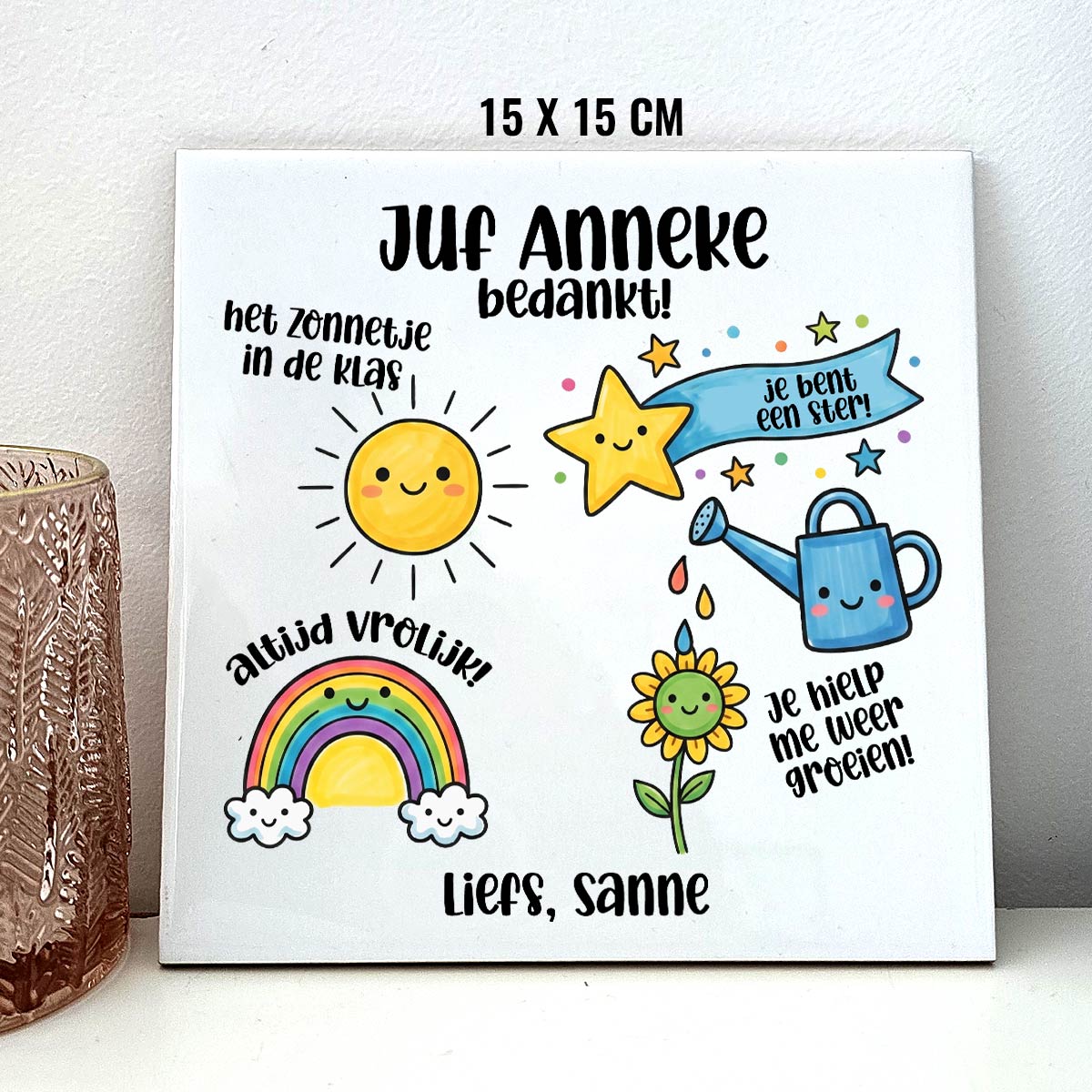 Bedankt juf! - Keramisch Tegeltje
