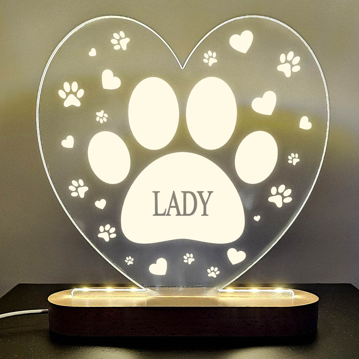 Pootje met naam - Ledlamp