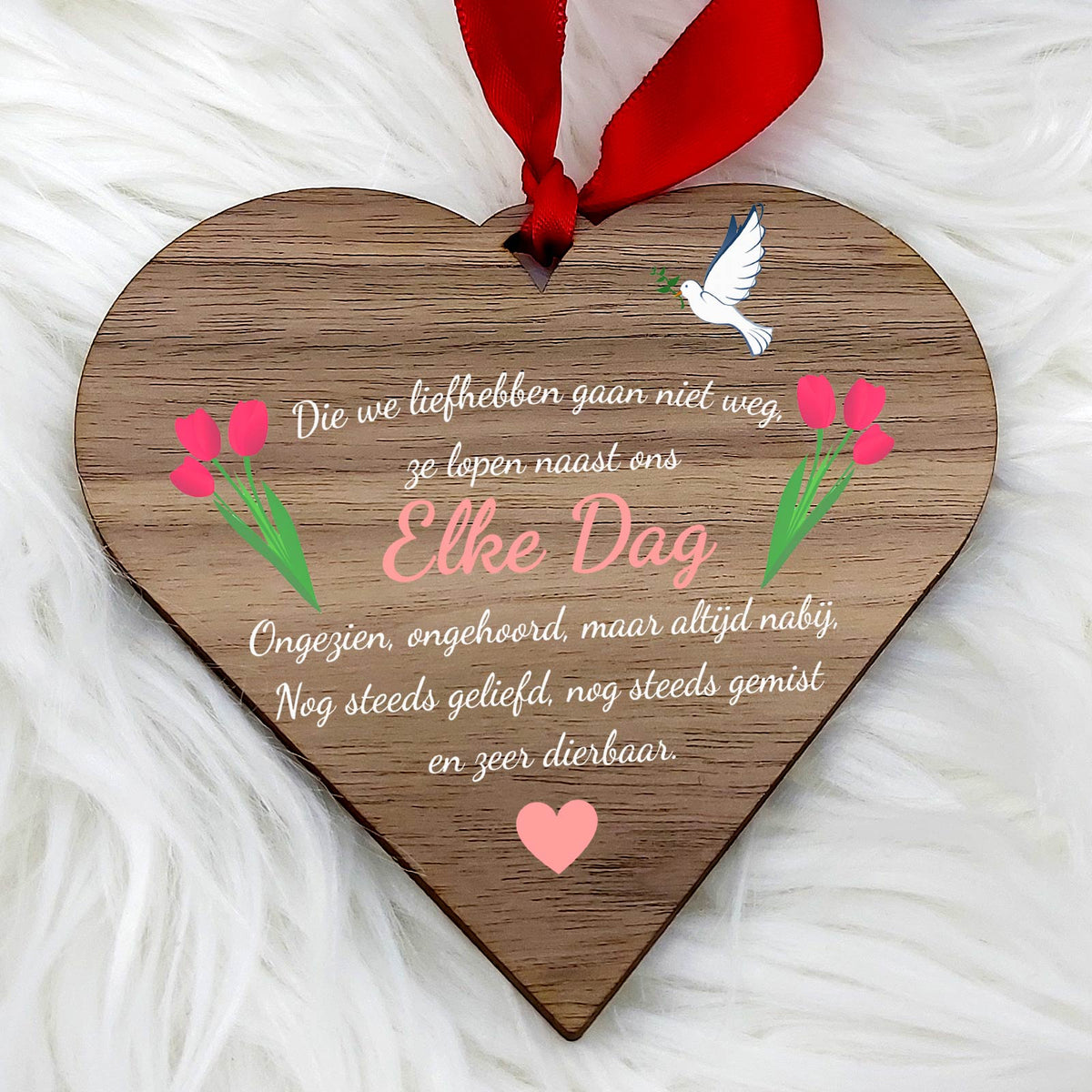Elke dag...  Hart van walnoot hout