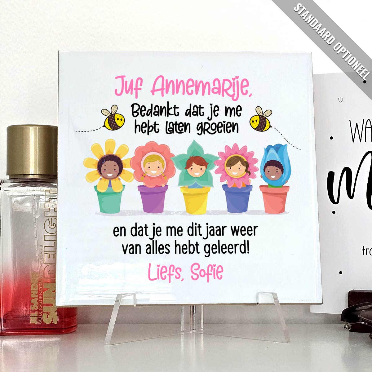 Bedankt dat je met liet groeien - Keramisch Tegeltje