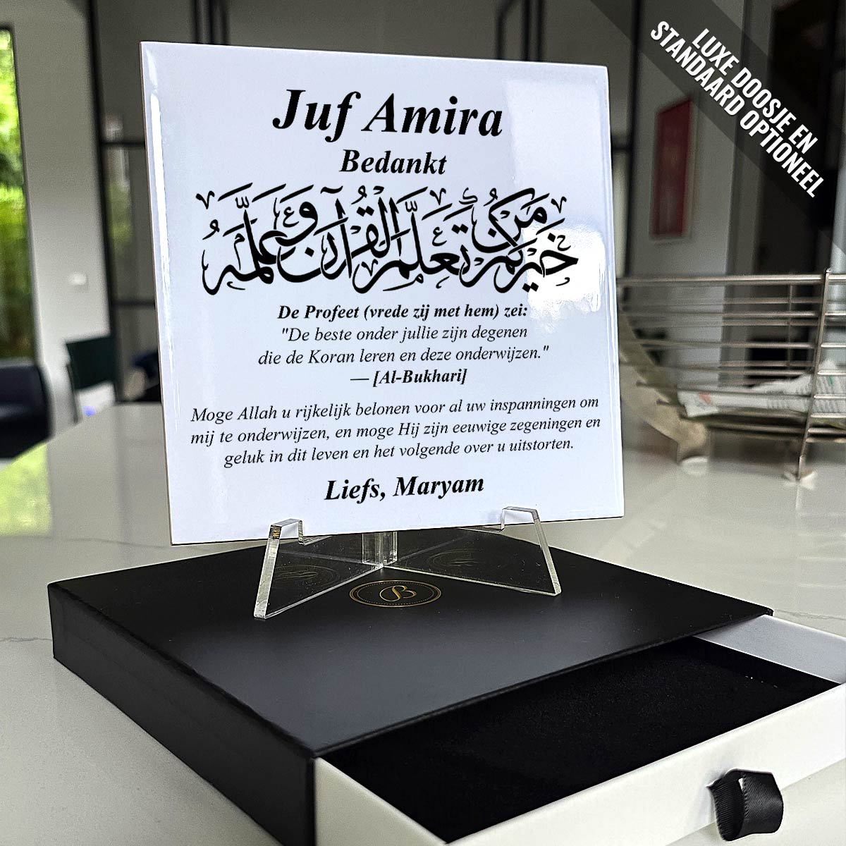 Bedankt juf! - Arabisch Keramisch Tegeltje