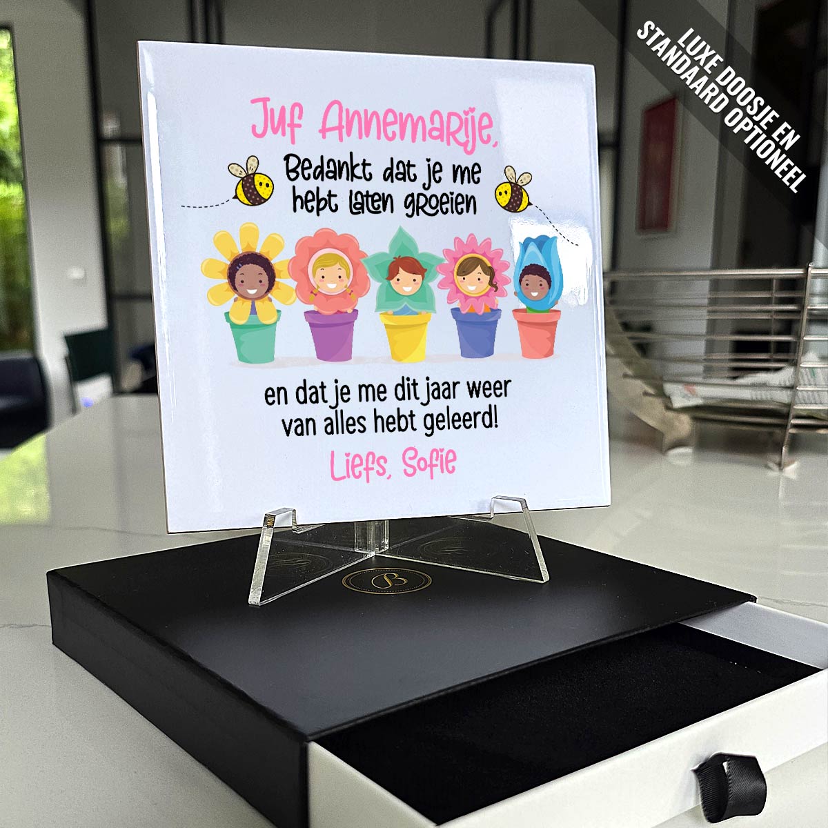 Bedankt dat je met liet groeien - Keramisch Tegeltje