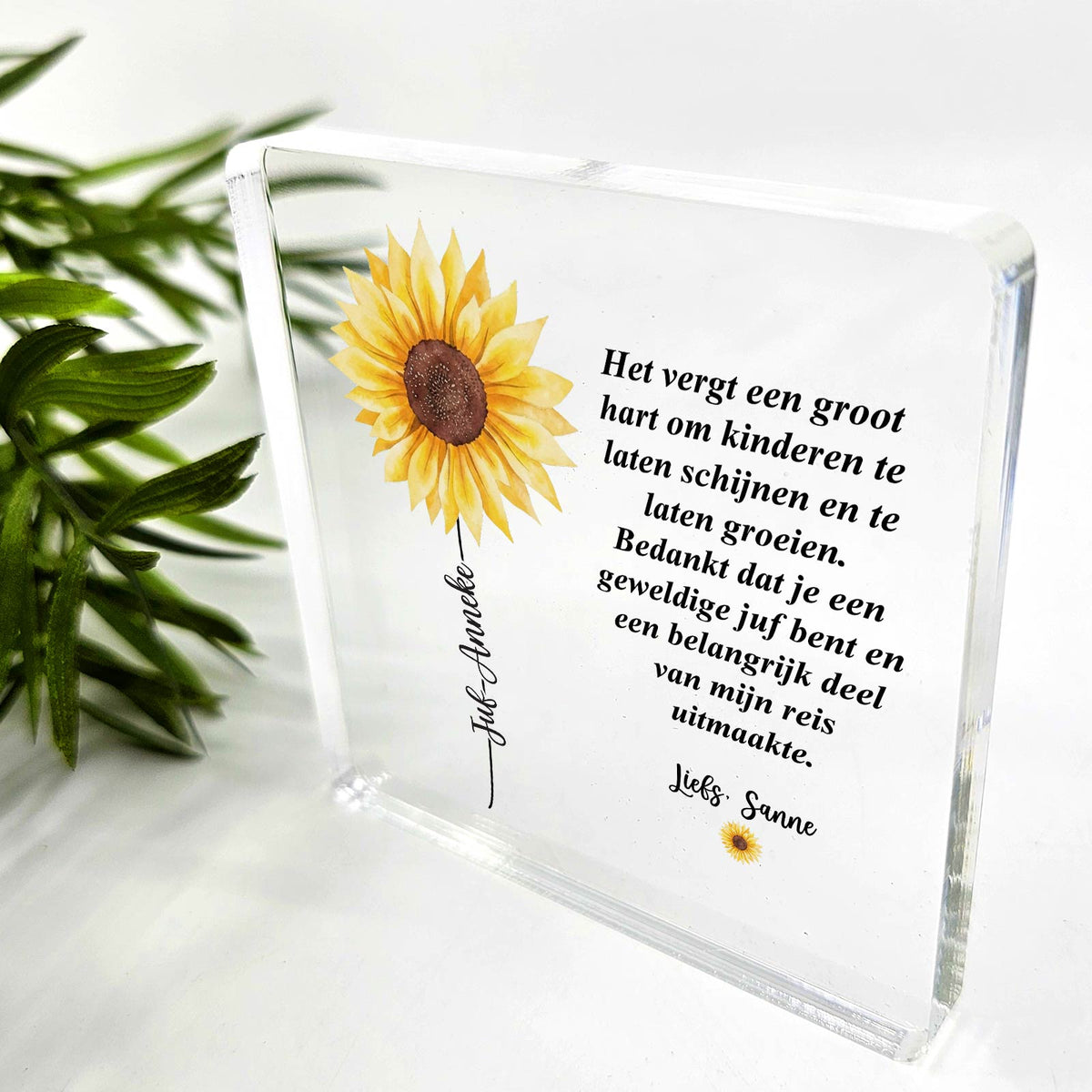 Het vergt een groot hart - Plexiglas Plaque