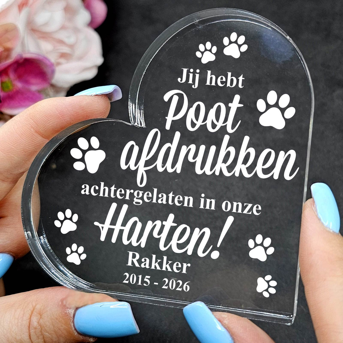 Pootafdrukken - Plexiglas Hart
