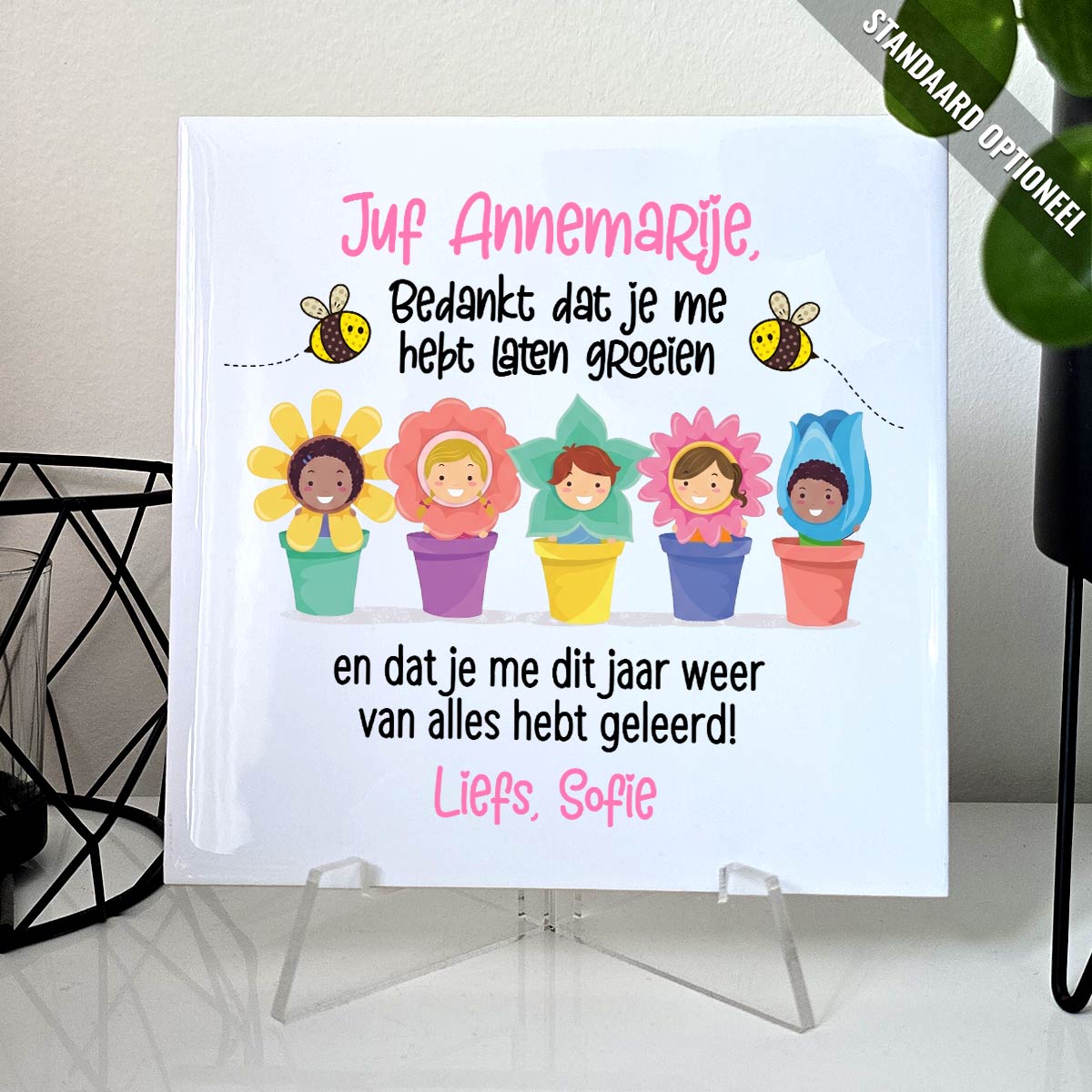 Bedankt dat je met liet groeien - Keramisch Tegeltje