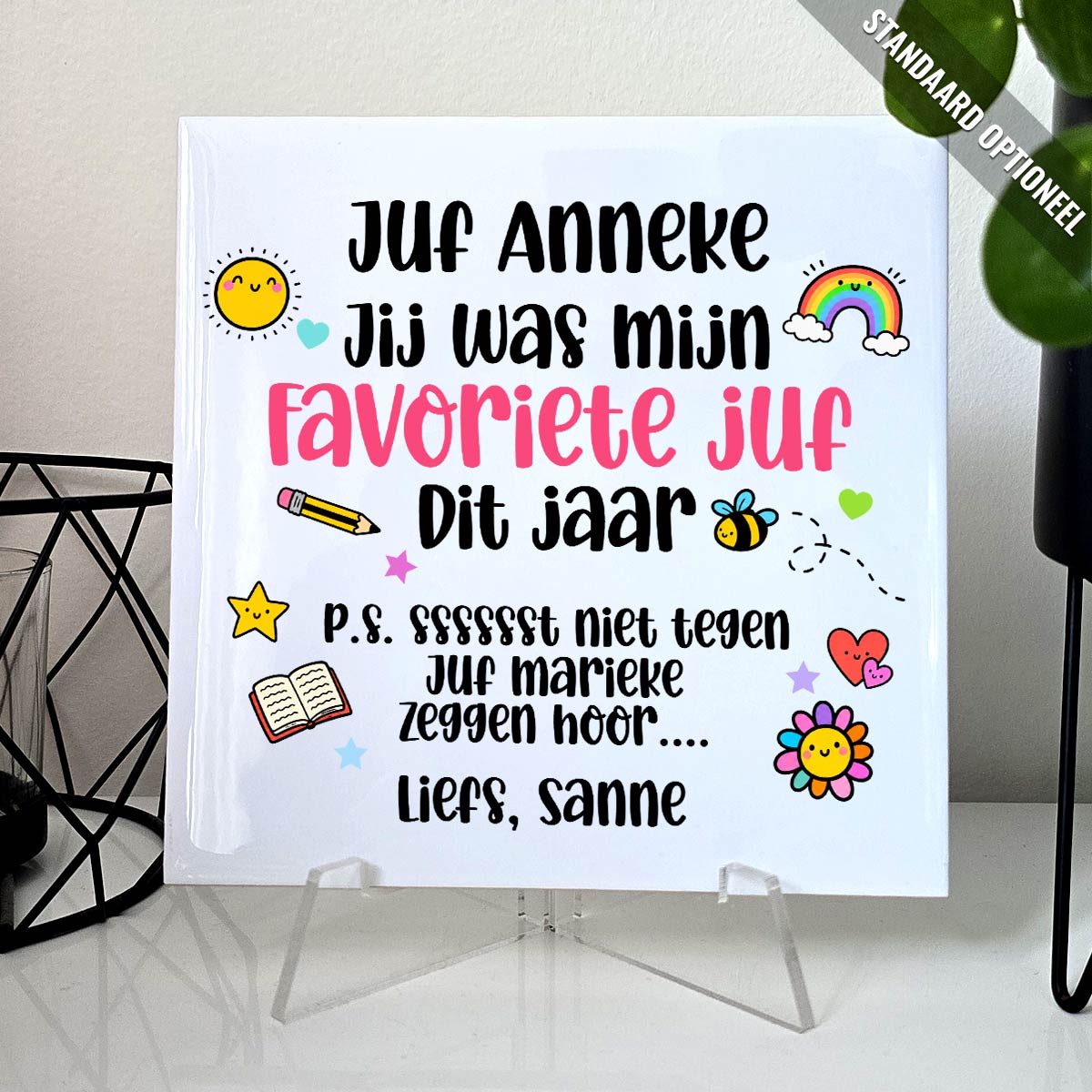 Favoriete juf! - Keramisch Tegeltje