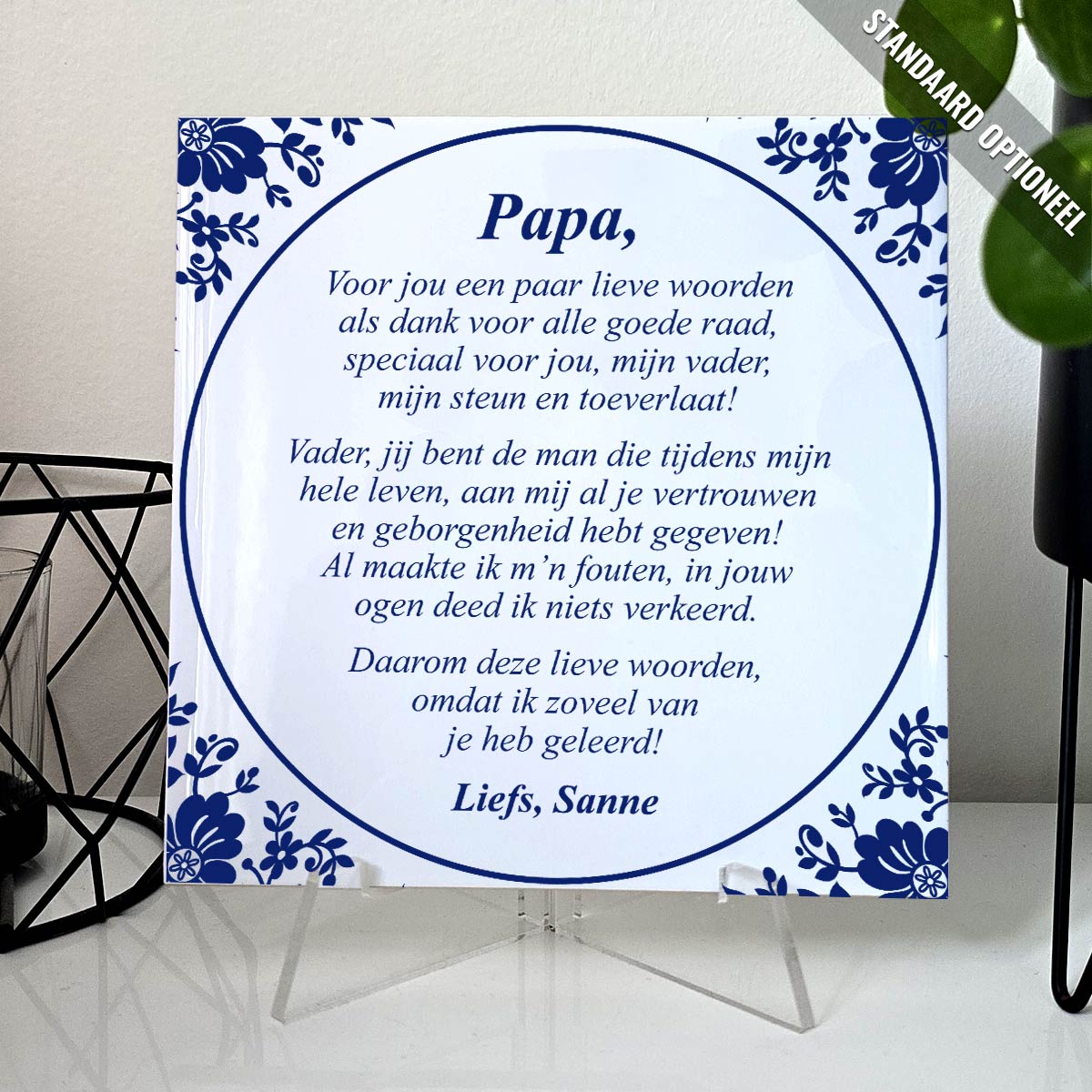 Een paar lieve woorden voor papa - Tegeltje