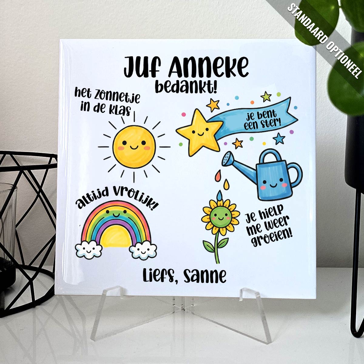 Bedankt juf! - Keramisch Tegeltje