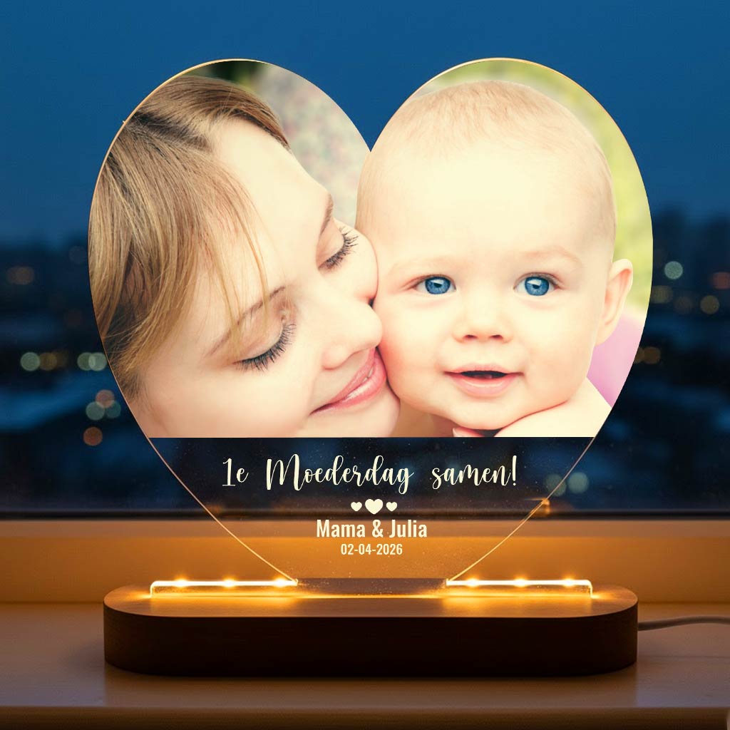 1e Moederdag Samen Fotolamp - Bella Mia
