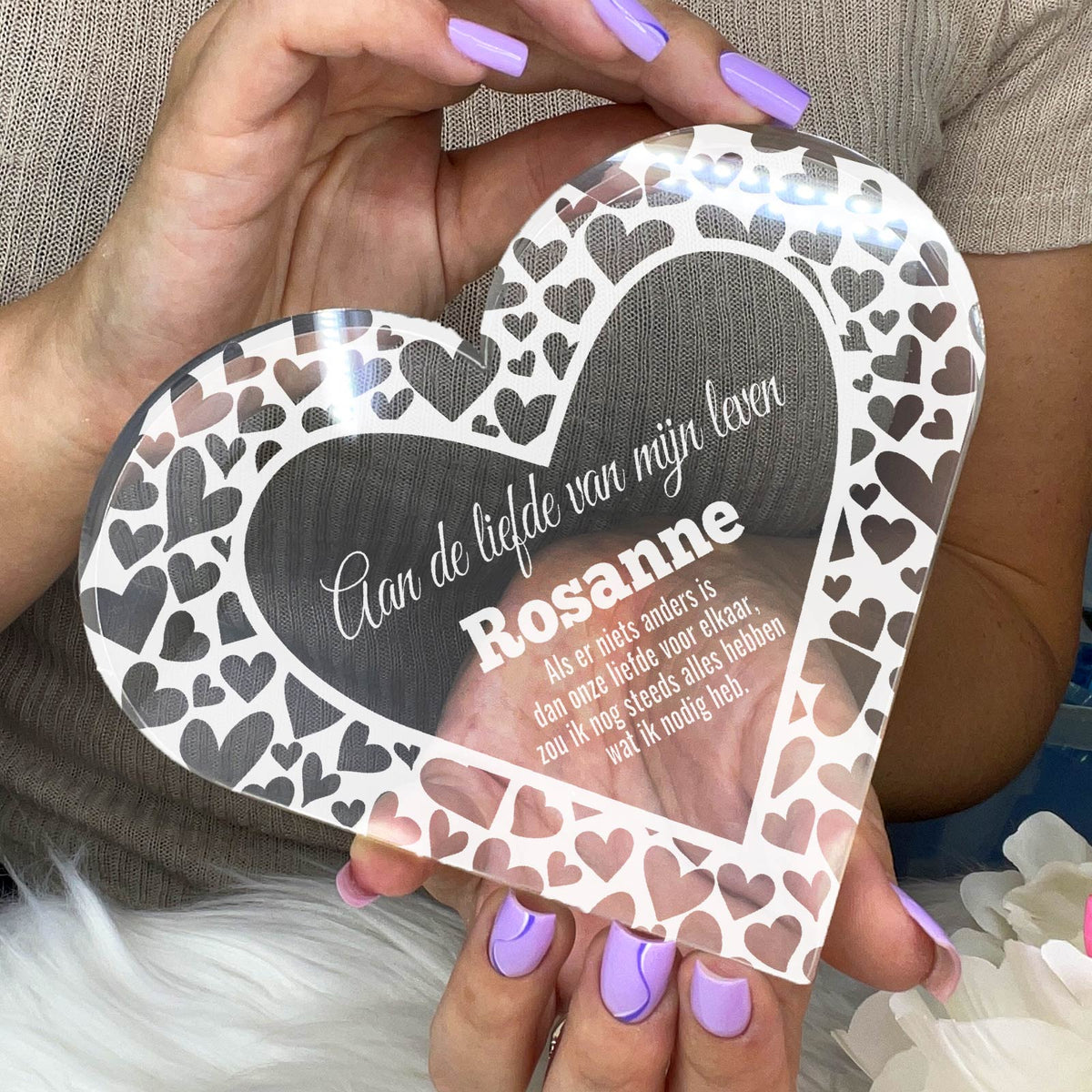 Aan De Liefde Van Mijn Leven - Hart van Plexi Glas - Bella Mia