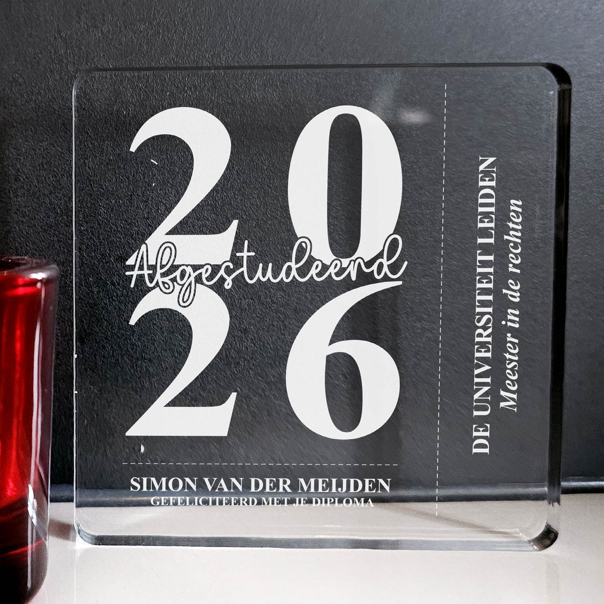 Afgestudeerd 2026 - Plexi Plaque - Bella Mia