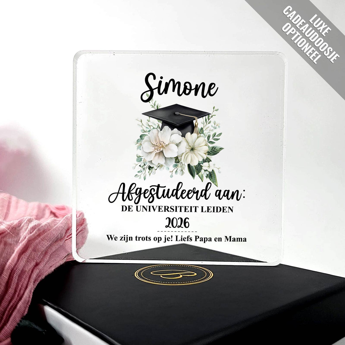 Afgestudeerd cadeau - Plexiglas Plaque - Bella Mia