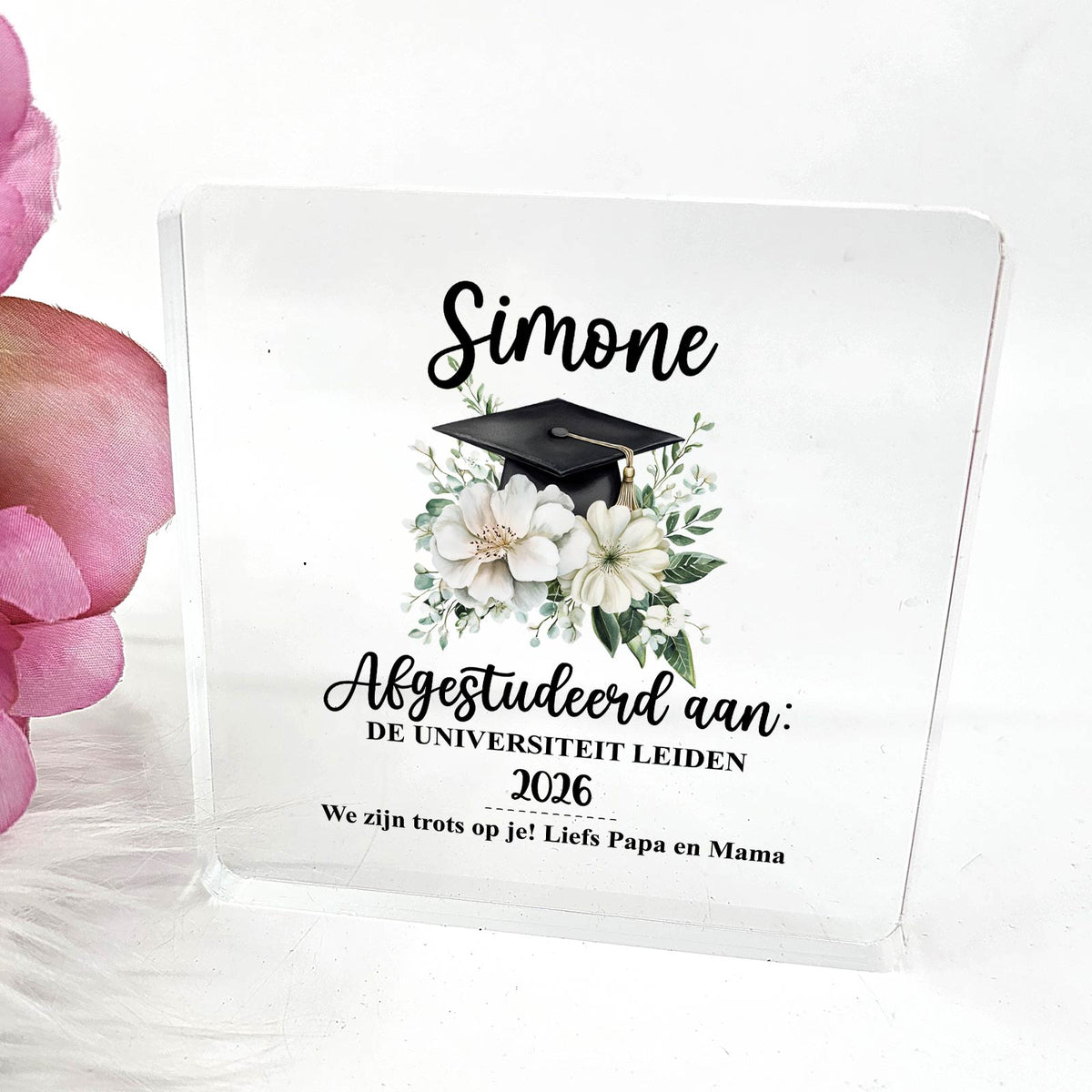 Afgestudeerd cadeau - Plexiglas Plaque - Bella Mia