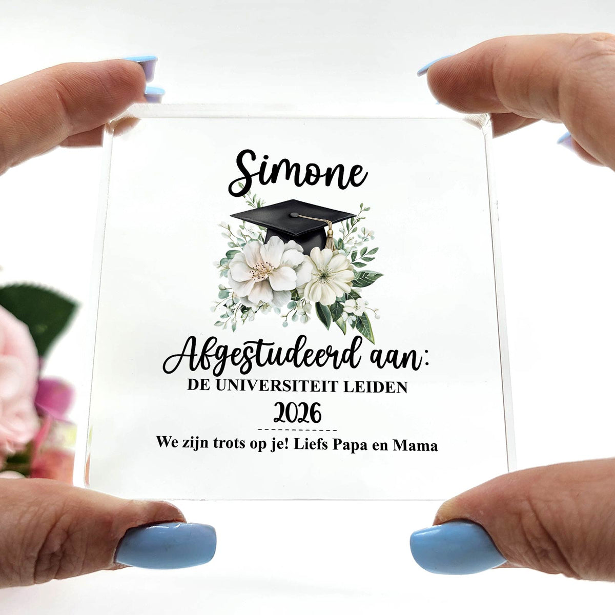 Afgestudeerd cadeau - Plexiglas Plaque - Bella Mia