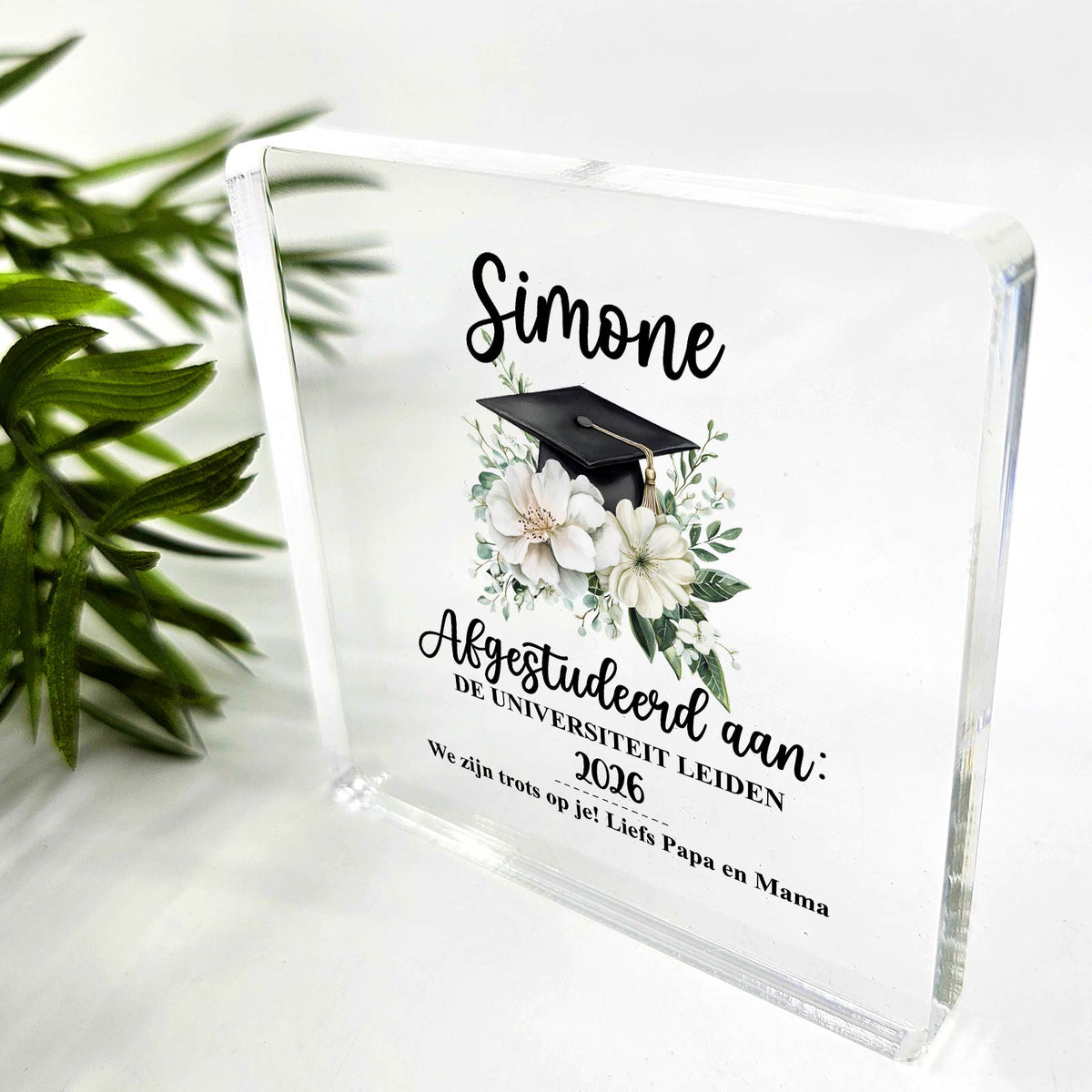 Afgestudeerd cadeau - Plexiglas Plaque - Bella Mia