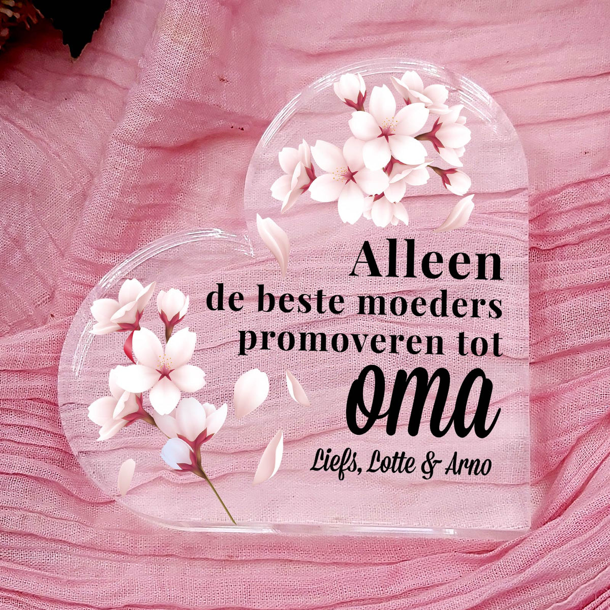 Alleen de beste moeders promoveren Plexi Hart - Bella Mia