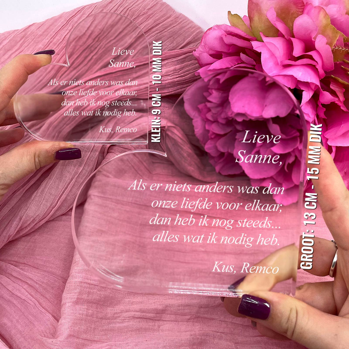 Als Er Niet Anders Was Hart van Plexi Glas - Bella Mia