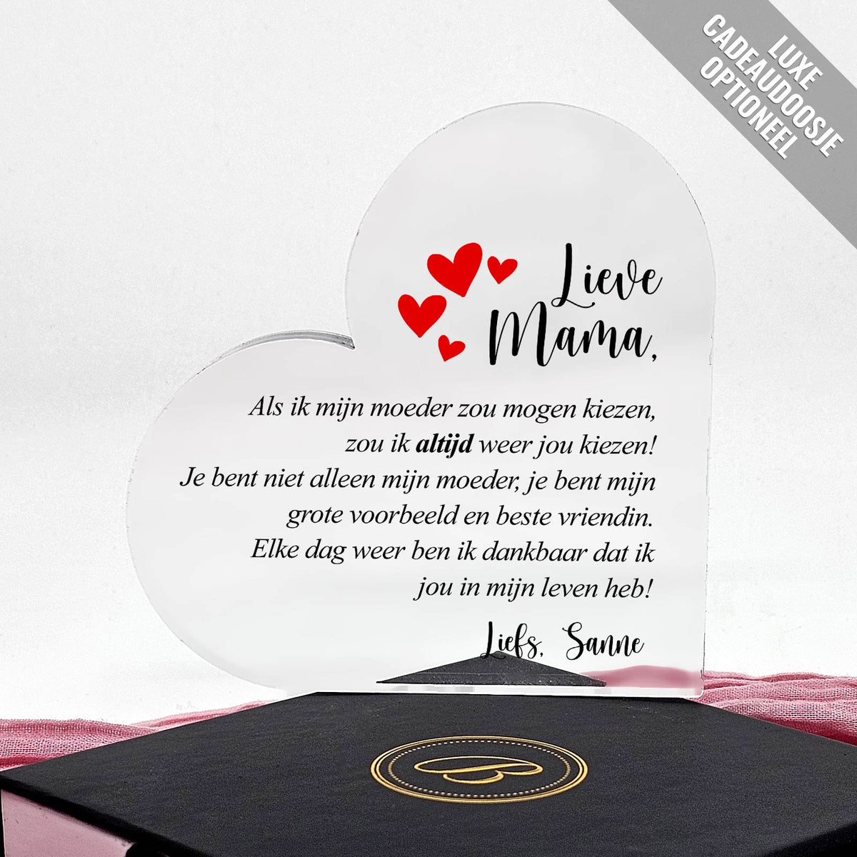 Als Ik Mijn Moeder Zou Mogen Kiezen Plexi Hart - Bella Mia