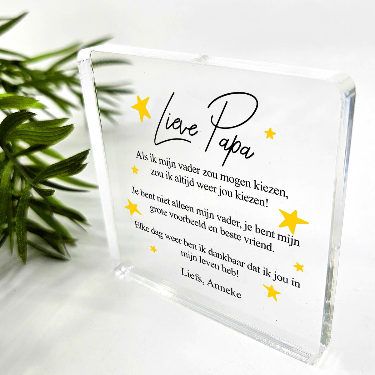 Als ik mijn vader zou mogen kiezen - Plexi Glas Plaque - Bella Mia