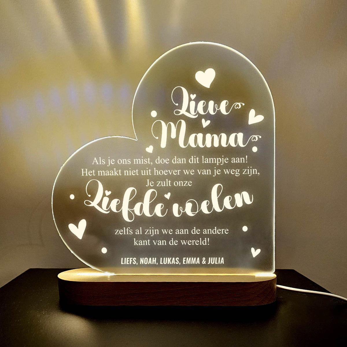 Als je ons mist - Ledlamp - Bella Mia