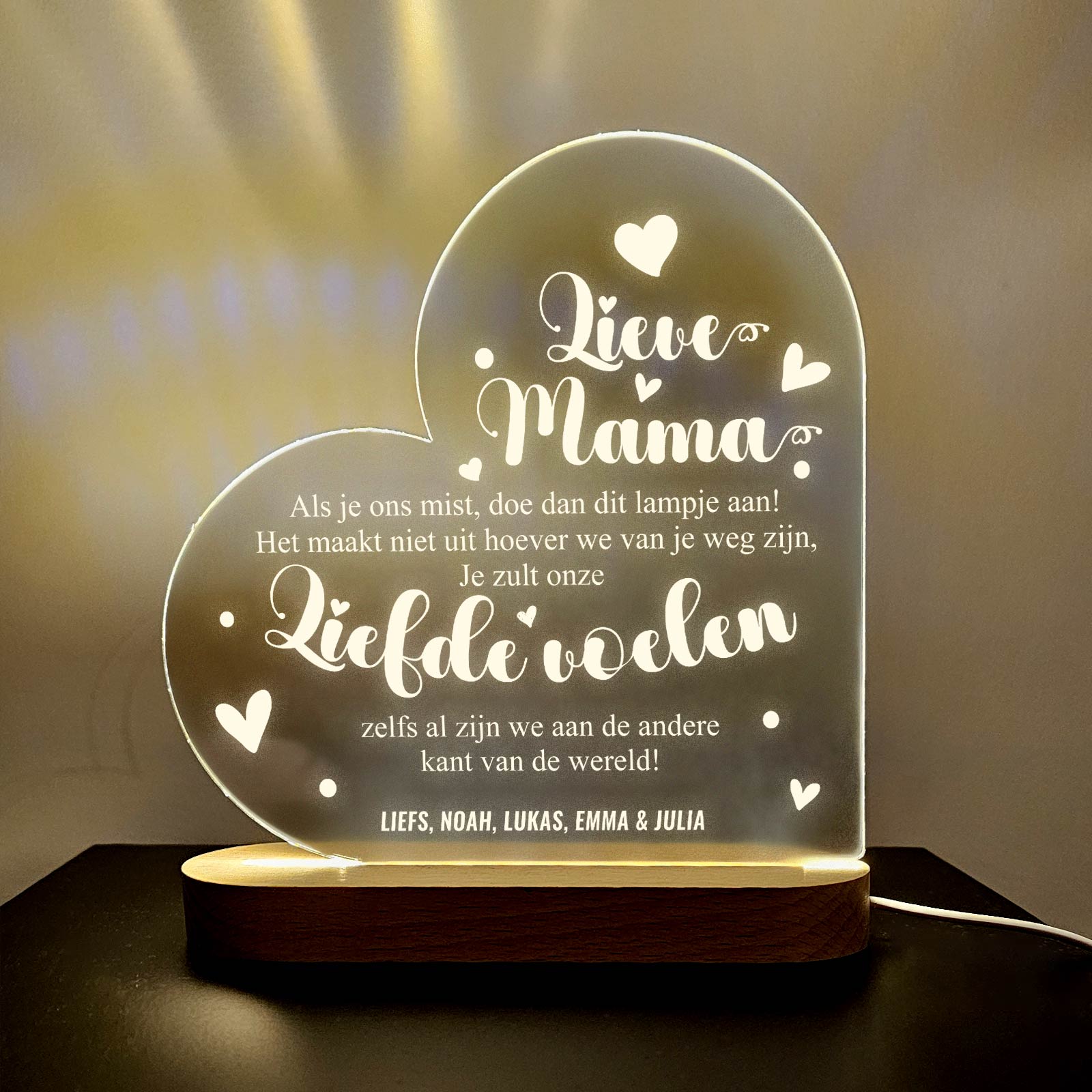 Als je ons mist - Ledlamp - Bella Mia