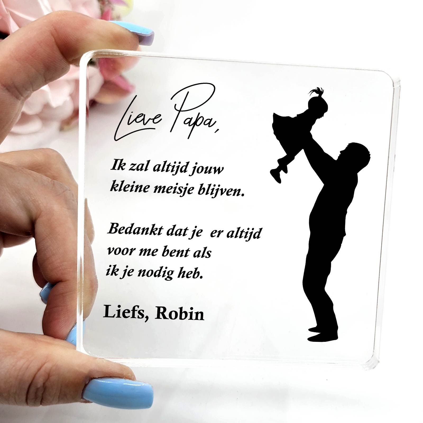 Altijd jouw kleine meisje - Plexi Glas Plaque - Bella Mia