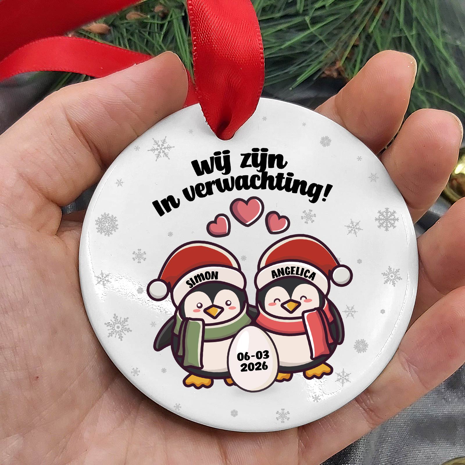 Baby op komst - Keramische Kerstbal - Bella Mia