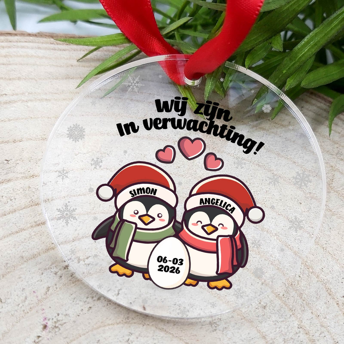 Baby op komst - Plexiglas Kerstbal - Bella Mia