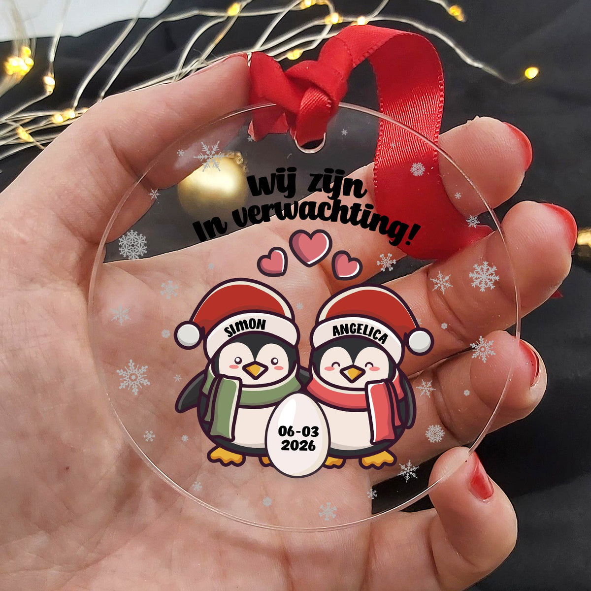 Baby op komst - Plexiglas Kerstbal - Bella Mia