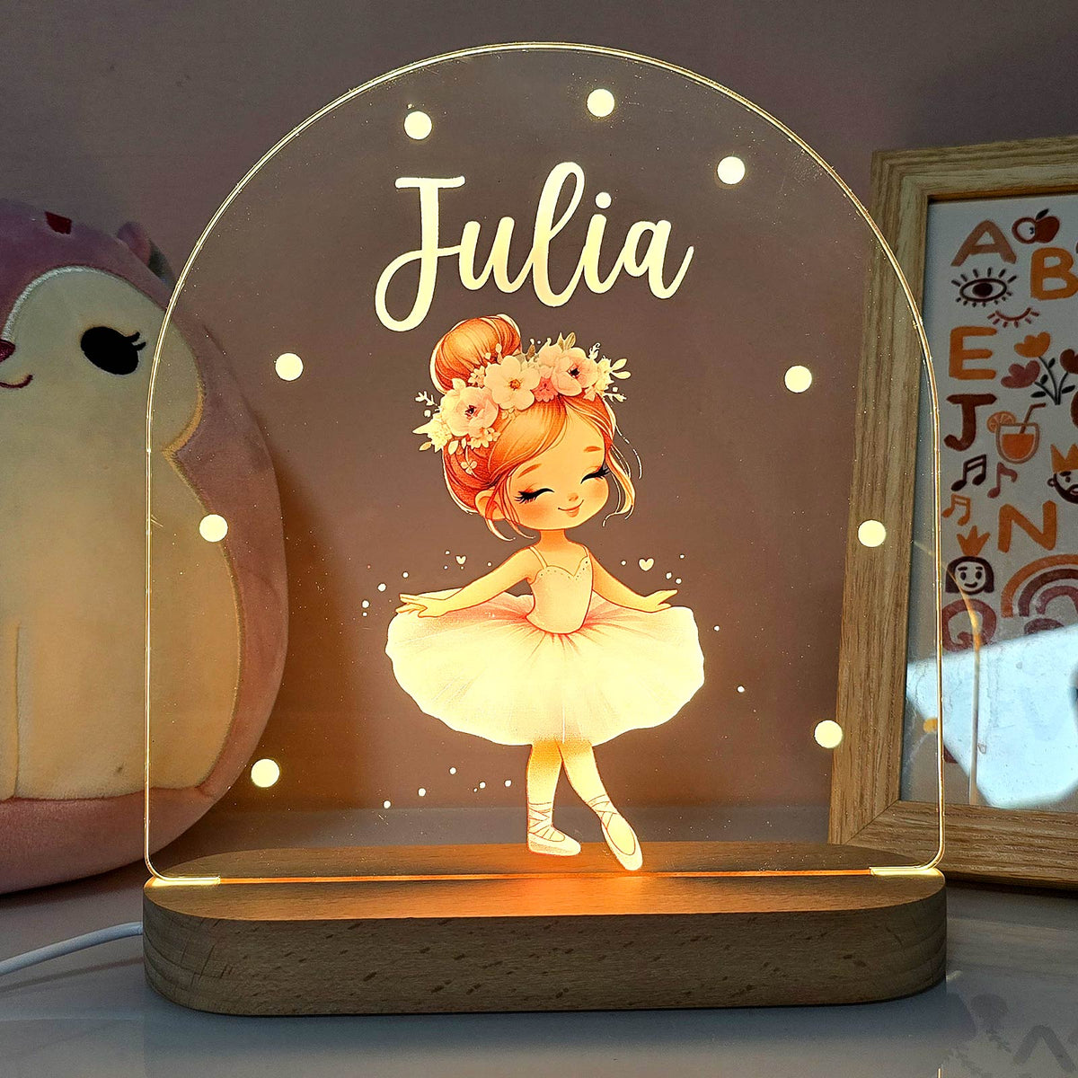 Ballerina - Nachtlampje met naam - Bella Mia