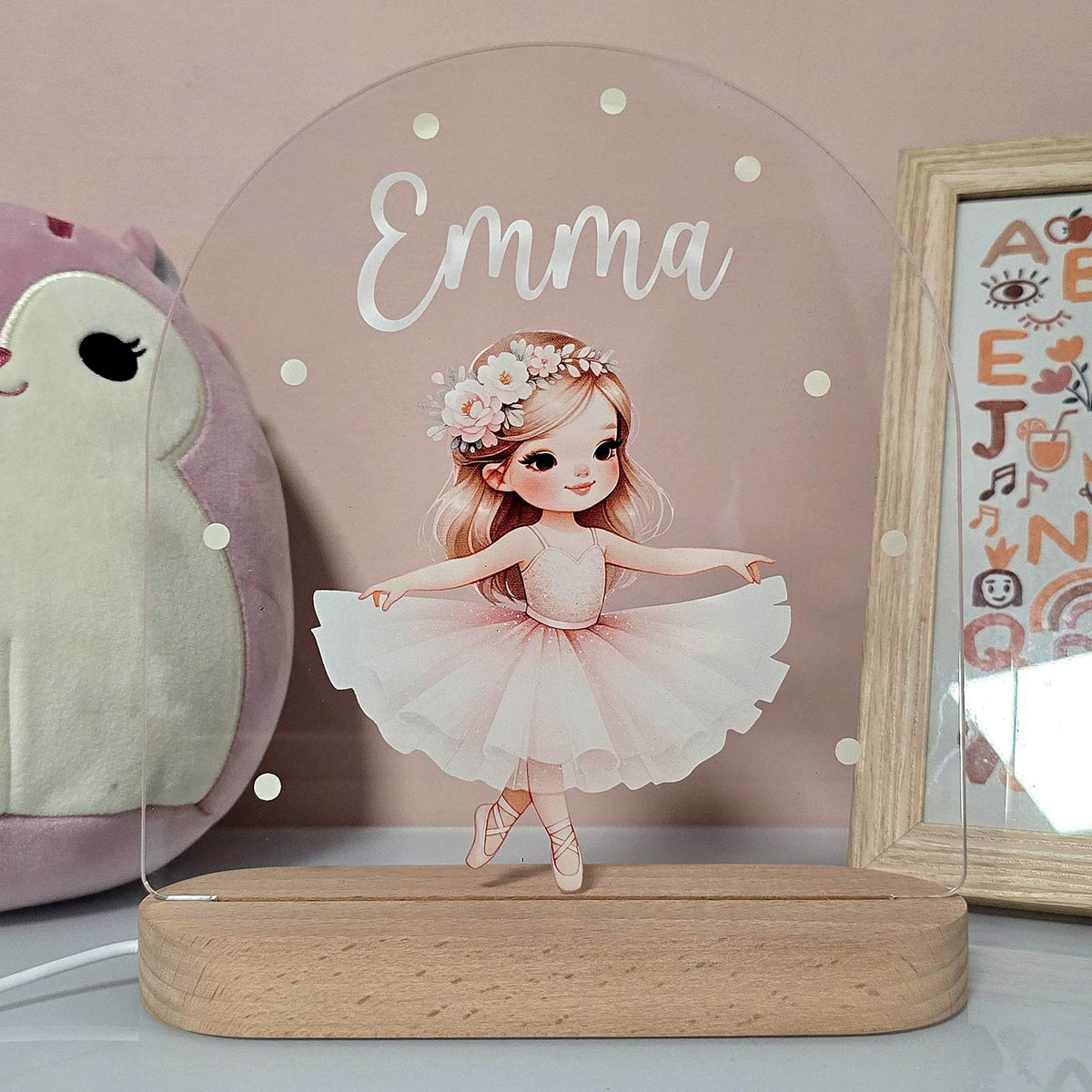 Ballerina - Nachtlampje met naam - Bella Mia