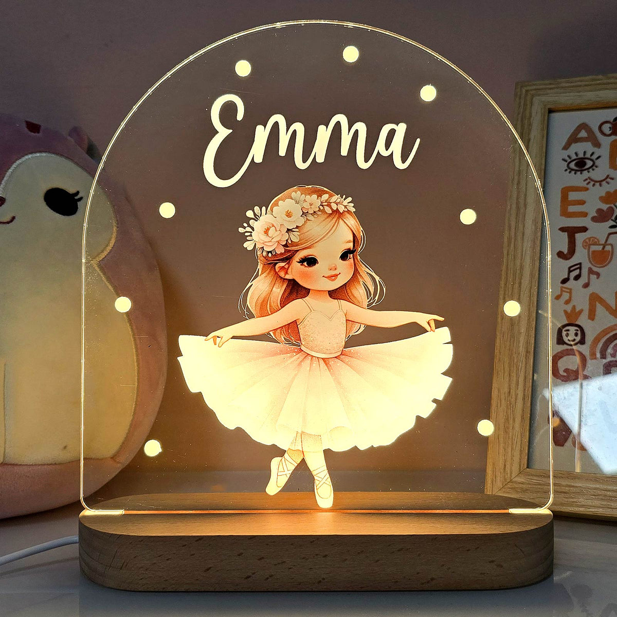 Ballerina - Nachtlampje met naam - Bella Mia