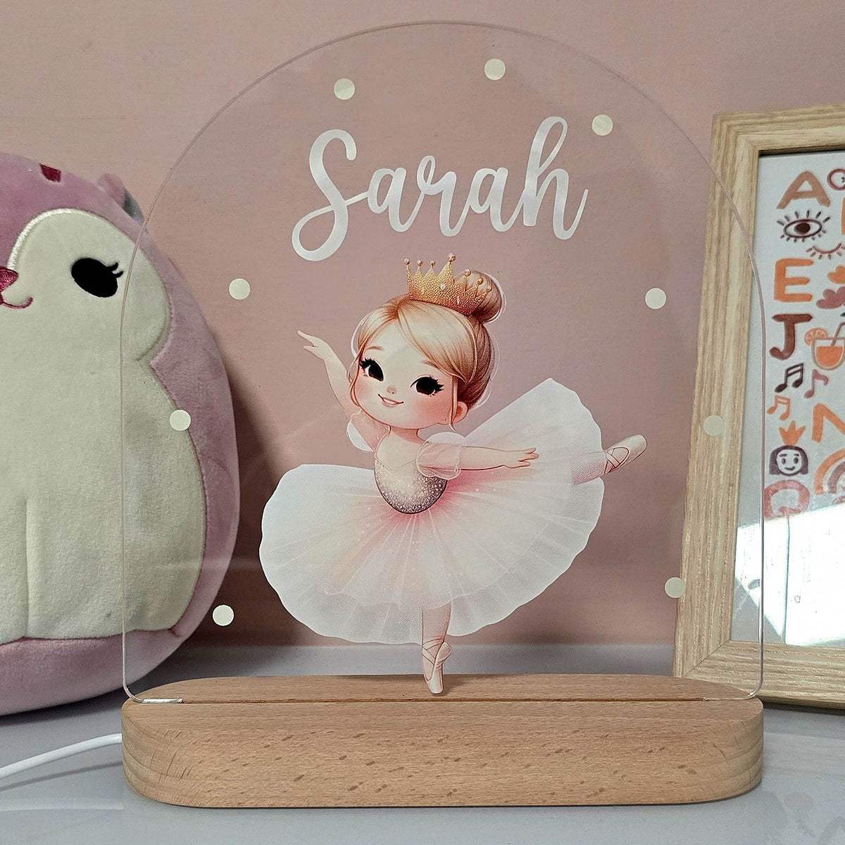 Ballerina - Nachtlampje met naam - Bella Mia