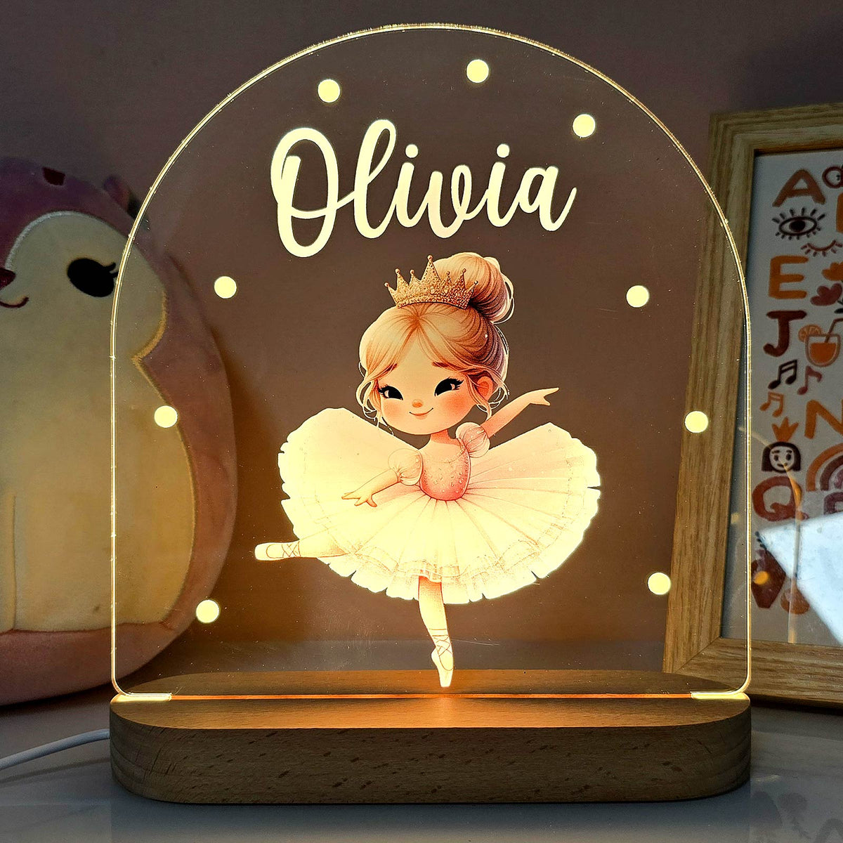 Ballerina - Nachtlampje met naam - Bella Mia