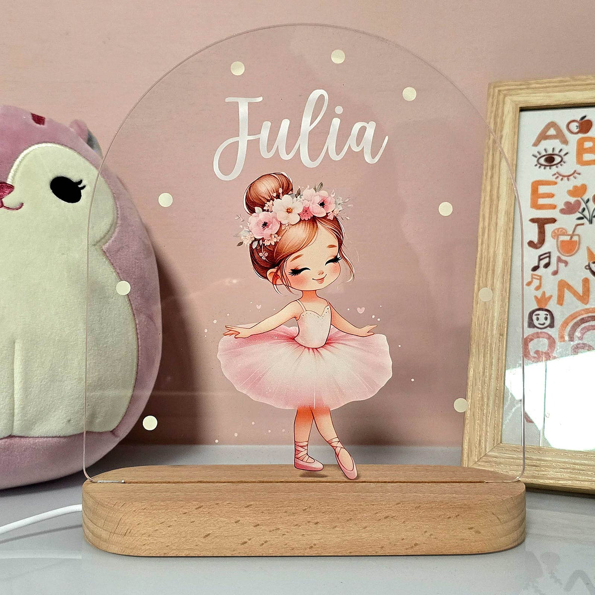 Ballerina - Nachtlampje met naam - Bella Mia
