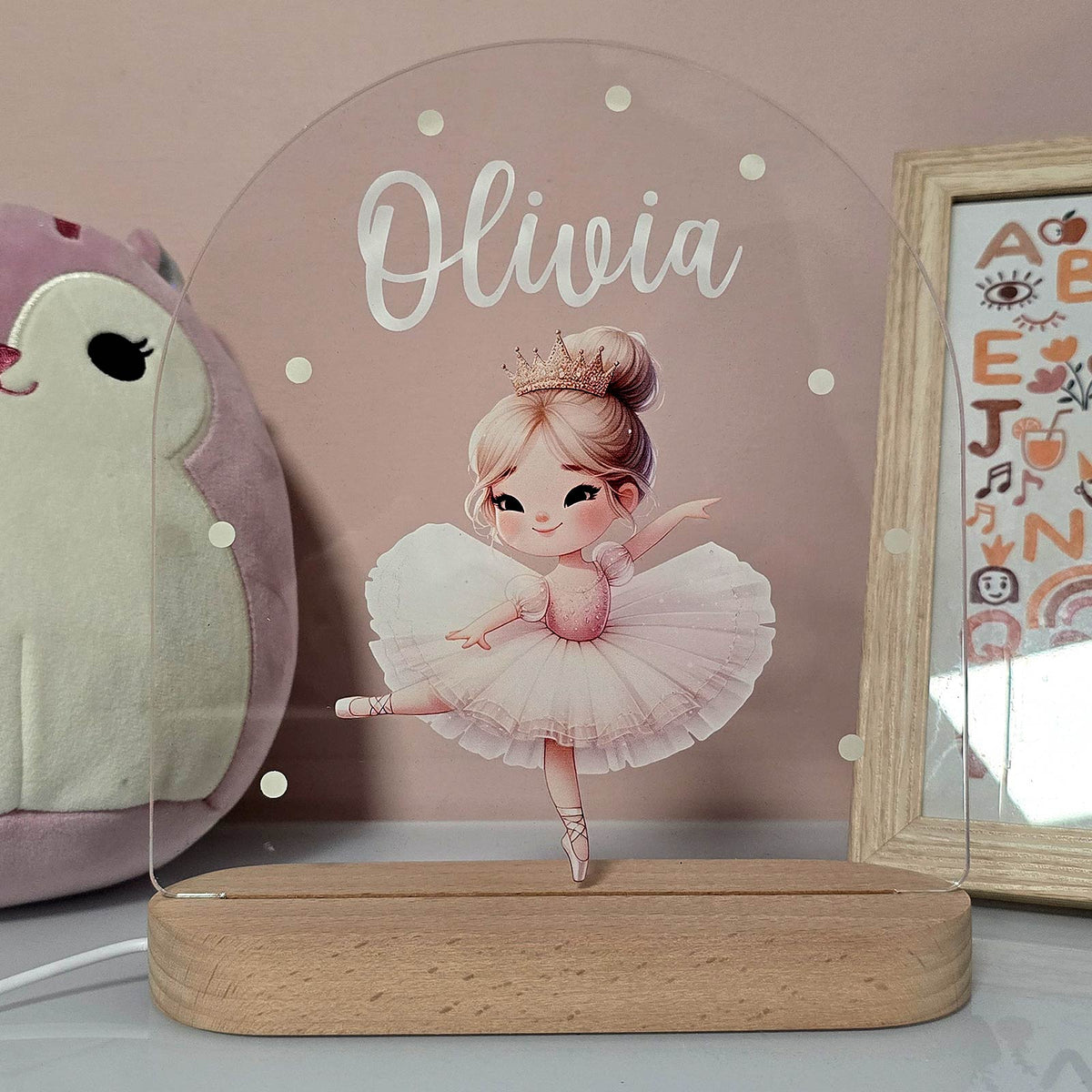 Ballerina - Nachtlampje met naam - Bella Mia