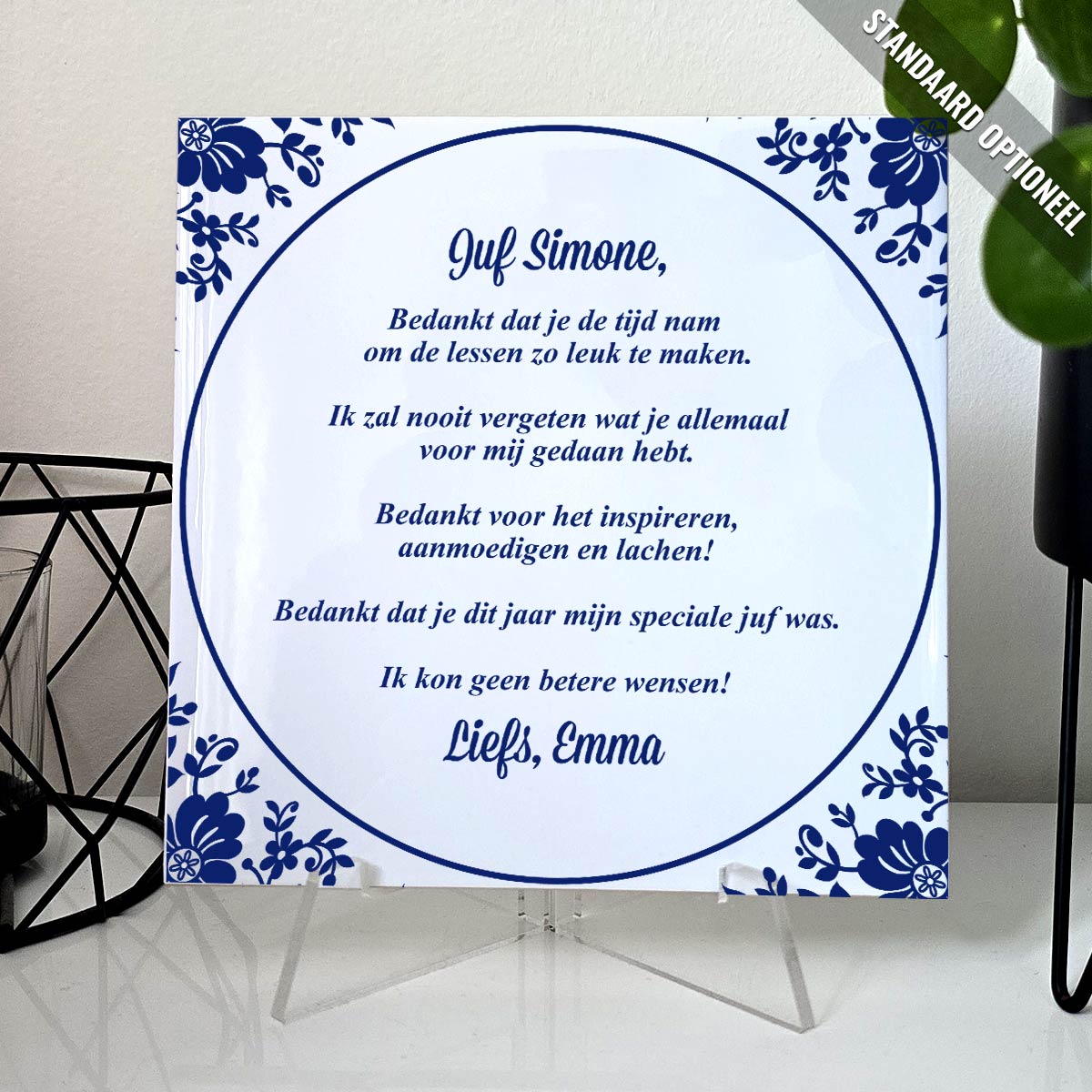 Bedankt dat je de tijd nam - Keramisch Tegeltje - Bella Mia