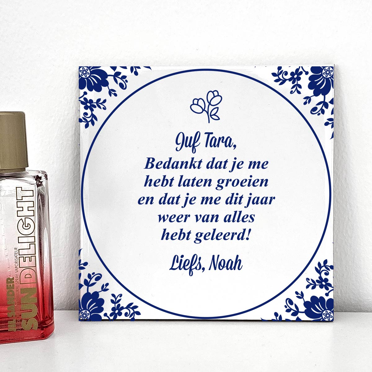 Bedankt dat je de tijd nam - Keramisch Tegeltje - Bella Mia