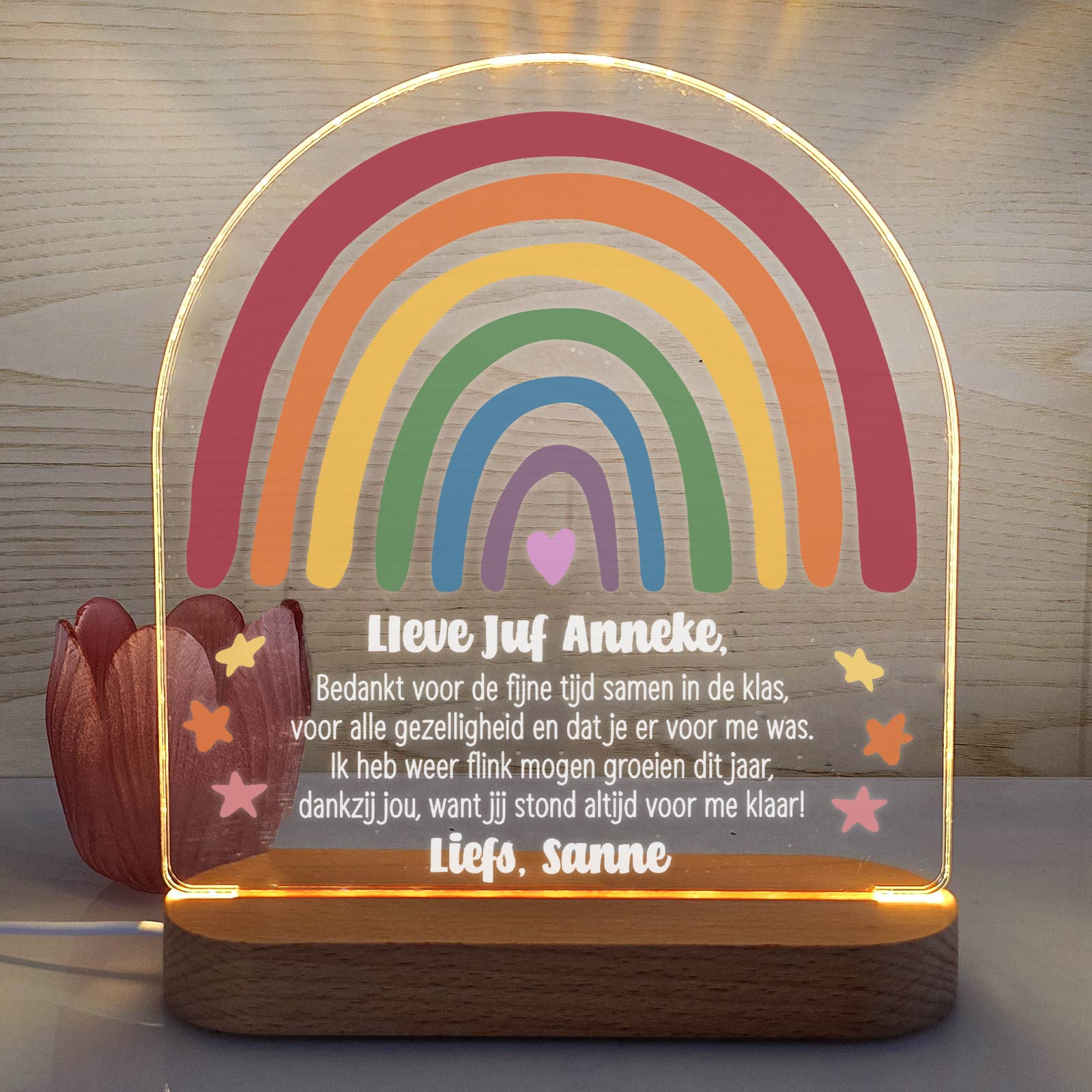 Bedankt Juf - Ledlamp - Bella Mia