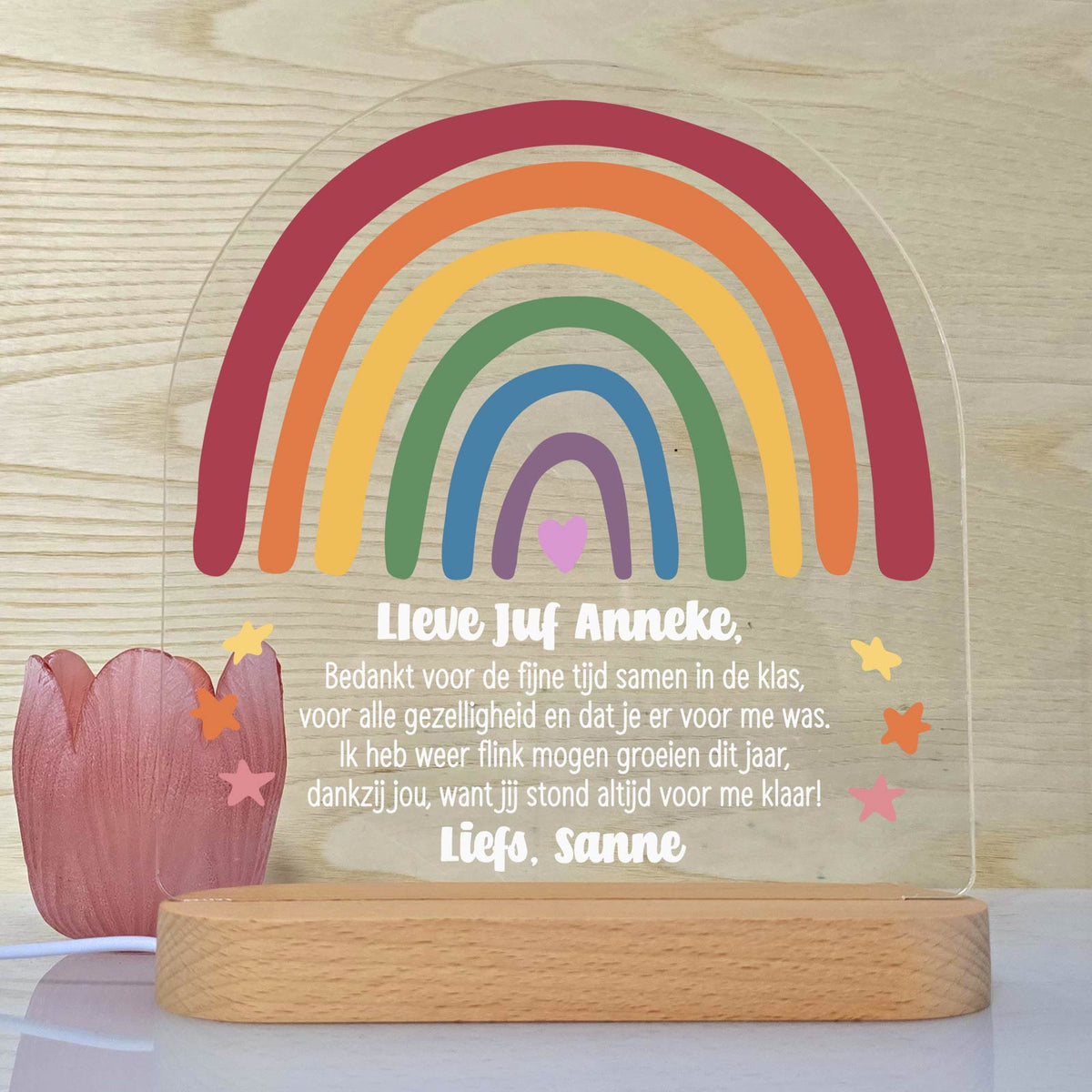 Bedankt Juf - Ledlamp - Bella Mia