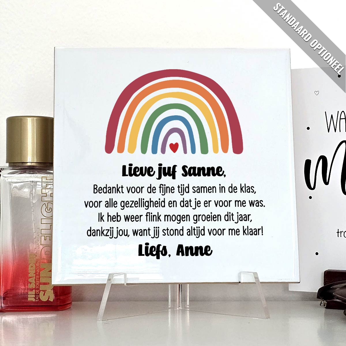 Bedankt Juf - Tegeltje - Bella Mia