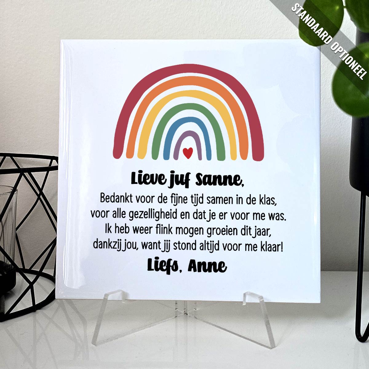 Bedankt Juf - Tegeltje - Bella Mia