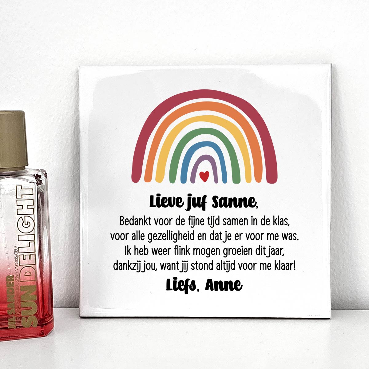 Bedankt Juf - Tegeltje - Bella Mia