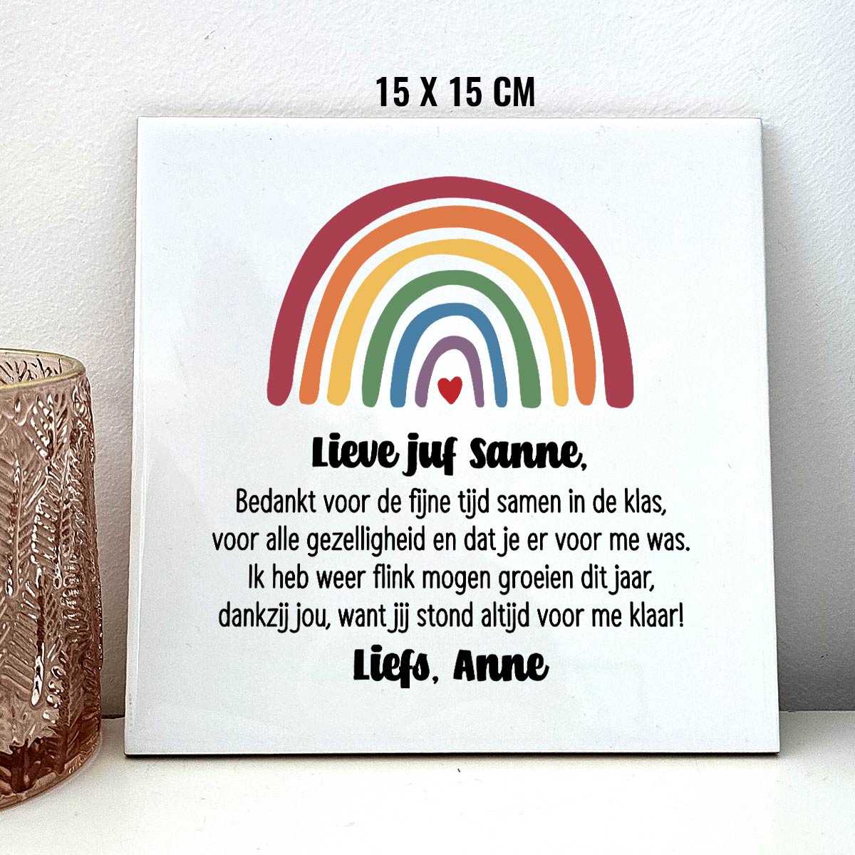 Bedankt Juf - Tegeltje - Bella Mia